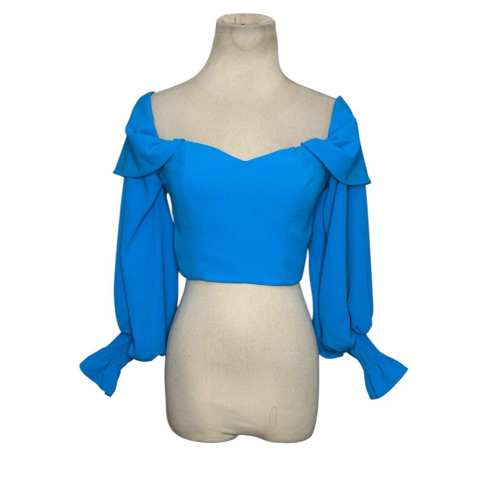 FashionNova blue long sleeves “Simply Amazing Top” size Small